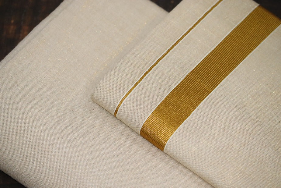 Tissue Gold Shirt Material + Dhoti