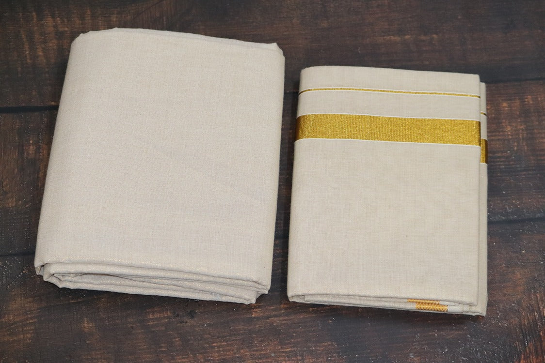 Tissue Gold Shirt Material + Dhoti