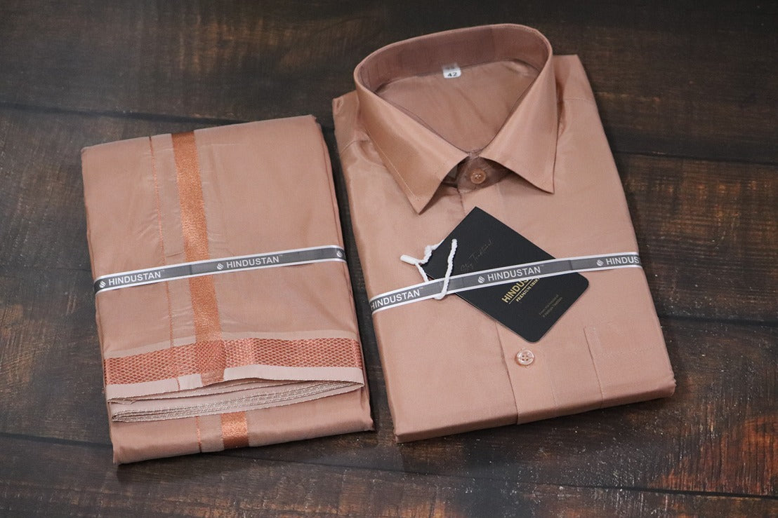 Artsilk Copper Shirt + 50k Copper Dhoti