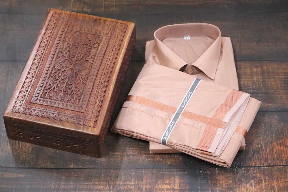 Artsilk Copper Shirt + 50k Copper Dhoti