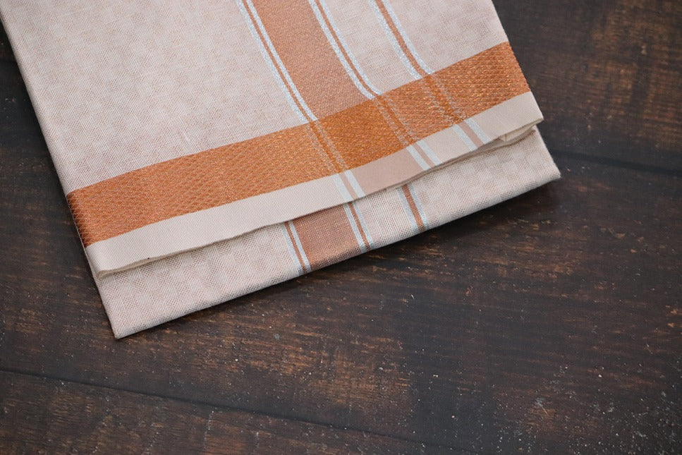 Tissue Chess Copper Shirt Material + Dhoti