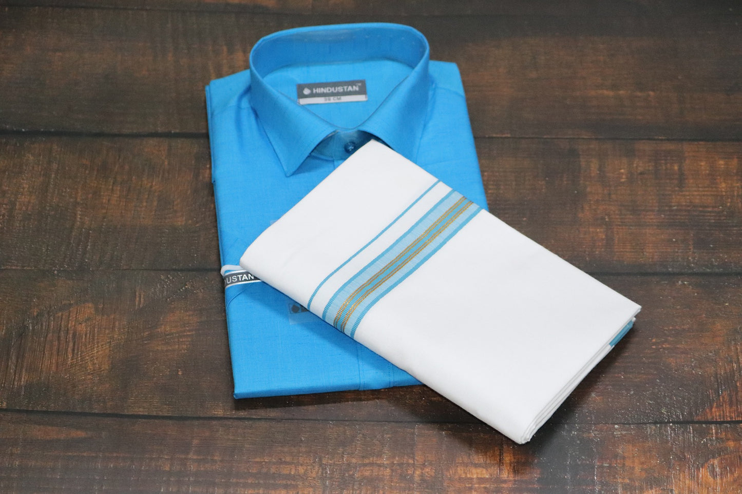 Matching Shirt & Dhoti Combo Set - ( MARINE BLUE - C2)