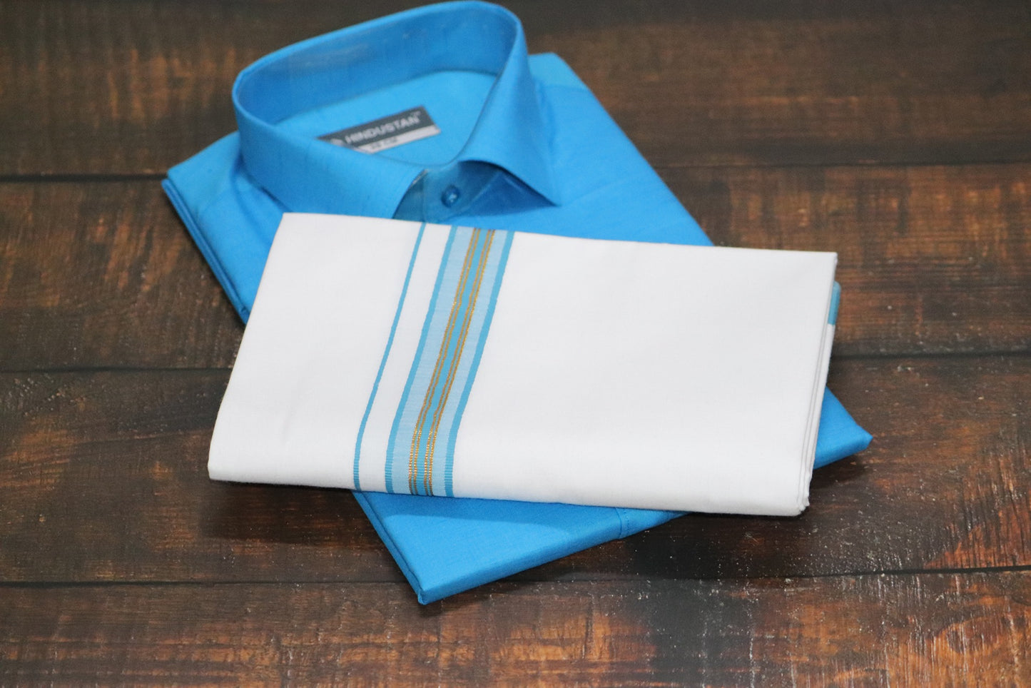 Matching Shirt & Dhoti Combo Set - ( MARINE BLUE - C2)