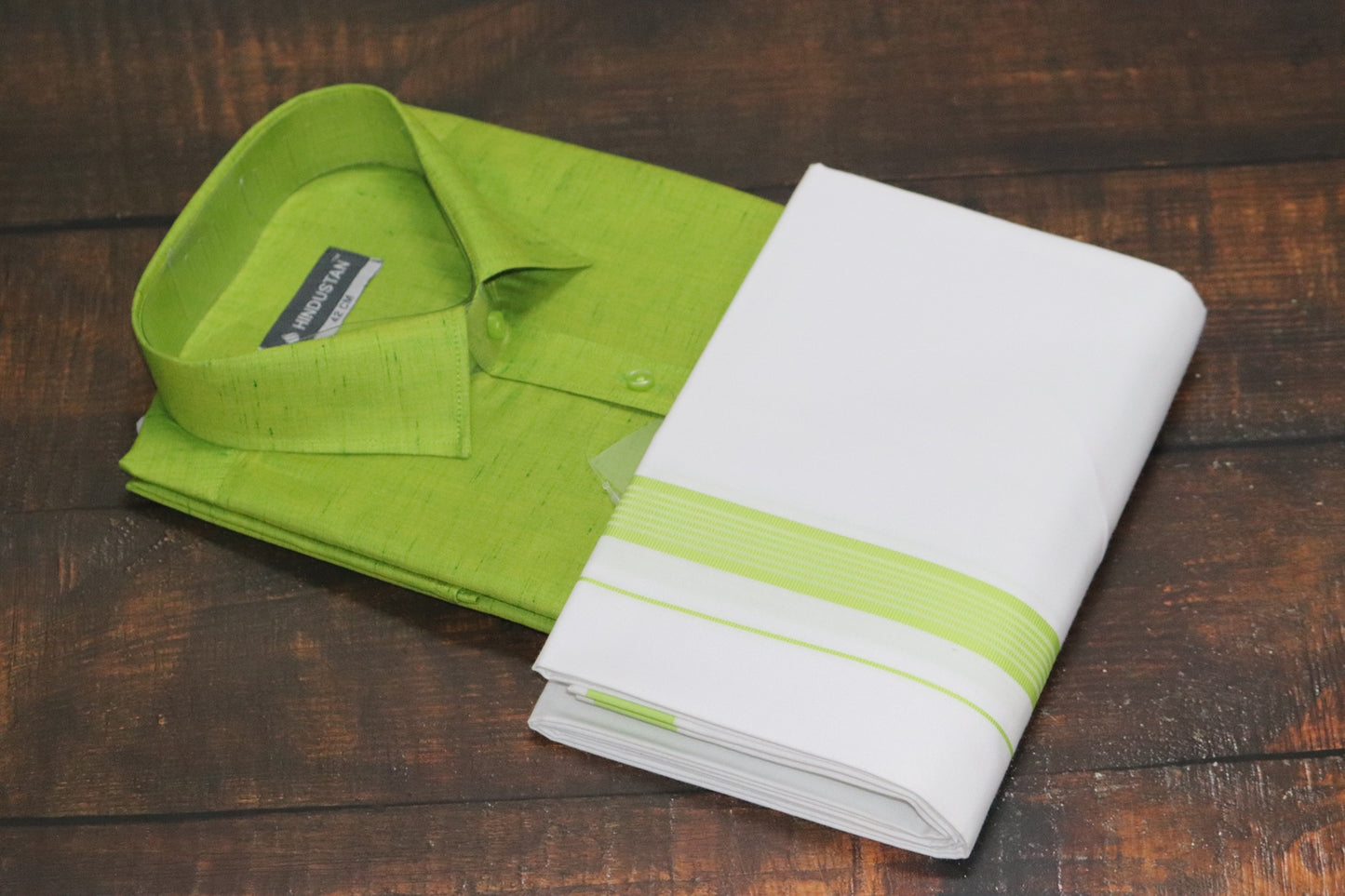 Matching Shirt & Dhoti Combo Set ( LIME GREEN - C1)