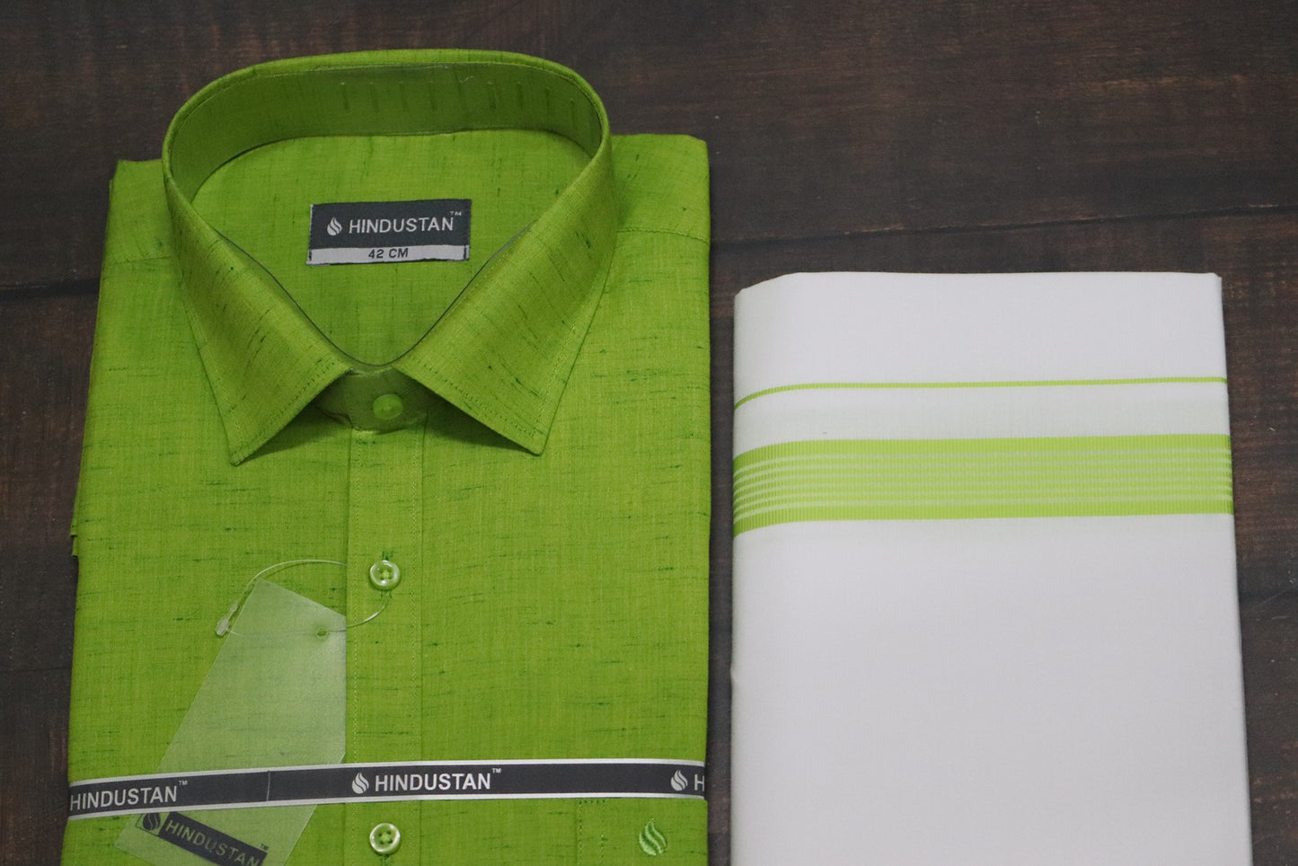 Matching Shirt & Dhoti Combo Set ( LIME GREEN - C1)