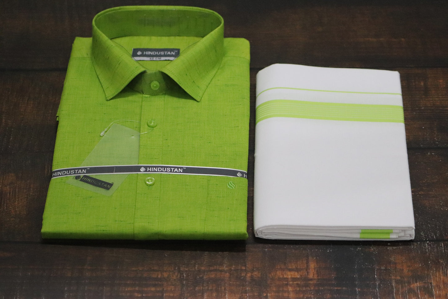 Matching Shirt & Dhoti Combo Set ( LIME GREEN - C1)