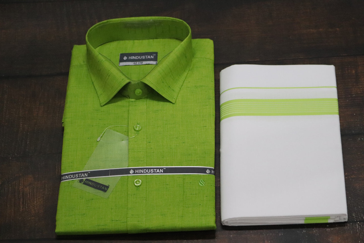 Matching Shirt & Dhoti Combo Set ( LIME GREEN - C1)