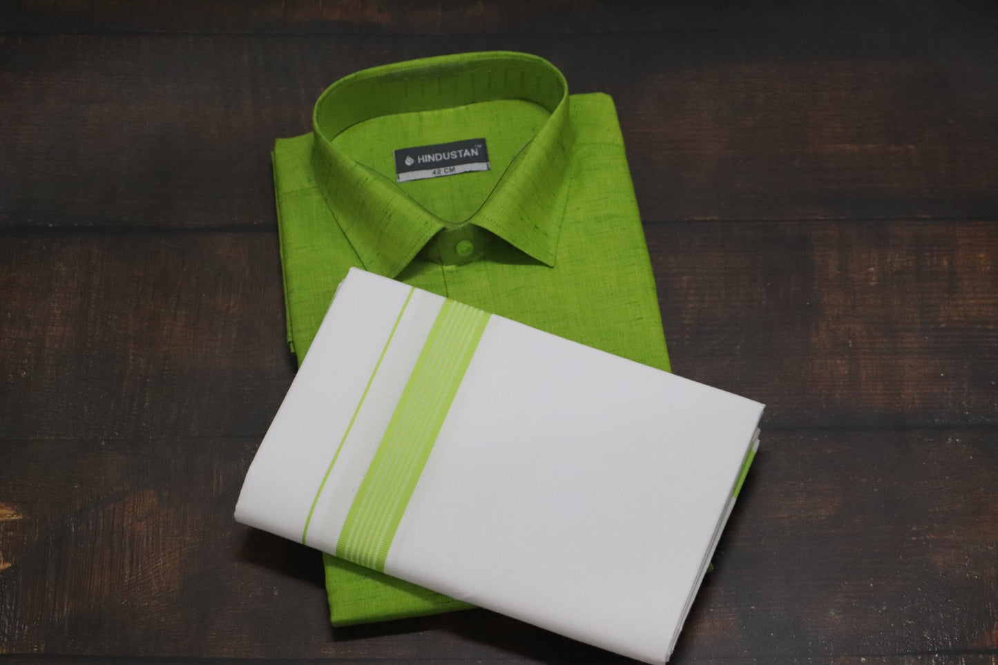 Matching Shirt & Dhoti Combo Set ( LIME GREEN - C1)