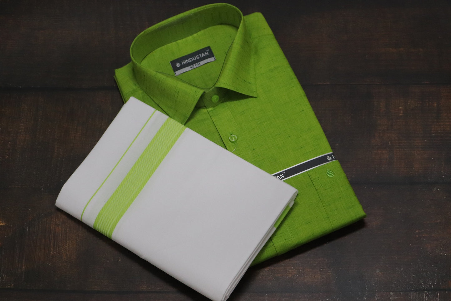 Matching Shirt & Dhoti Combo Set ( LIME GREEN - C1)