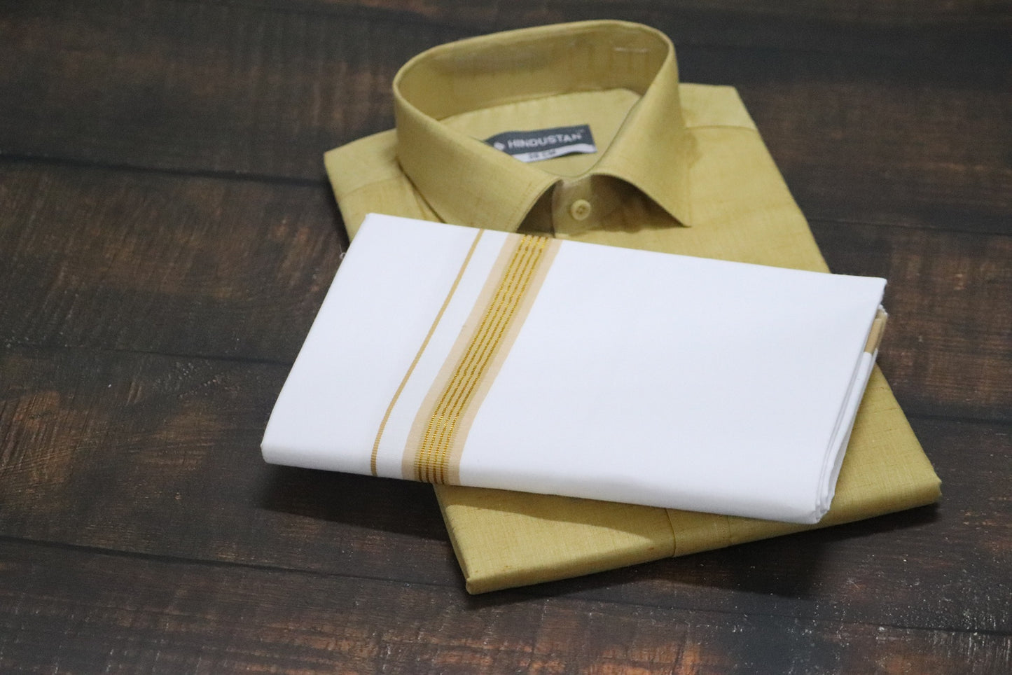 Matching Shirt & Dhoti Combo Set ( HAZELWOOD SANDAL - C3)