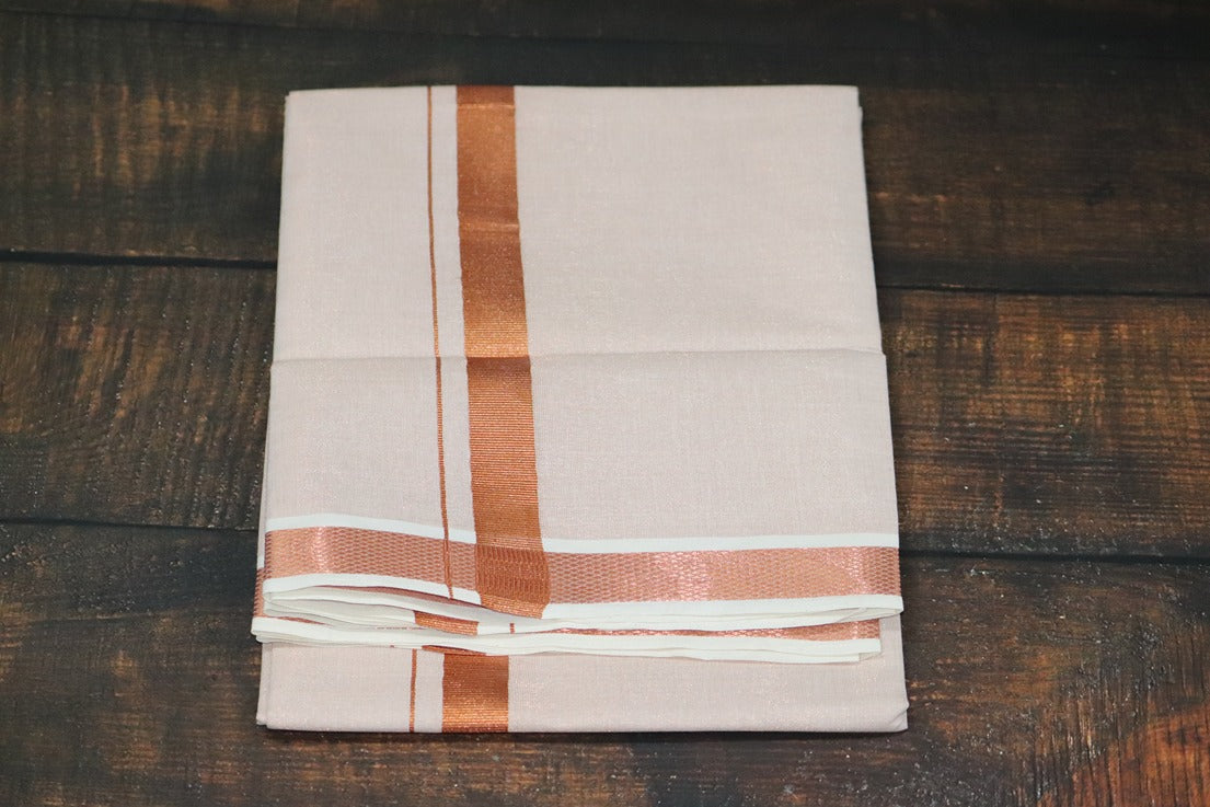 Anandham Tissue with Copper Border Dhoti - 2mtr