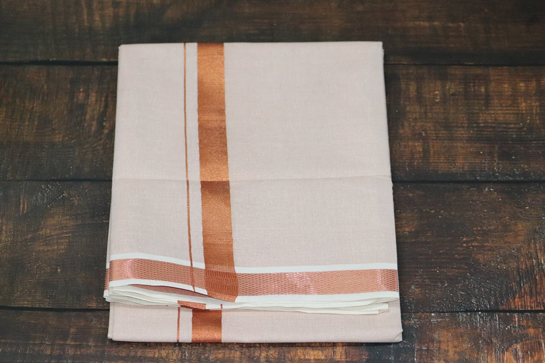 Anandham Tissue with Copper Border Dhoti - 2mtr