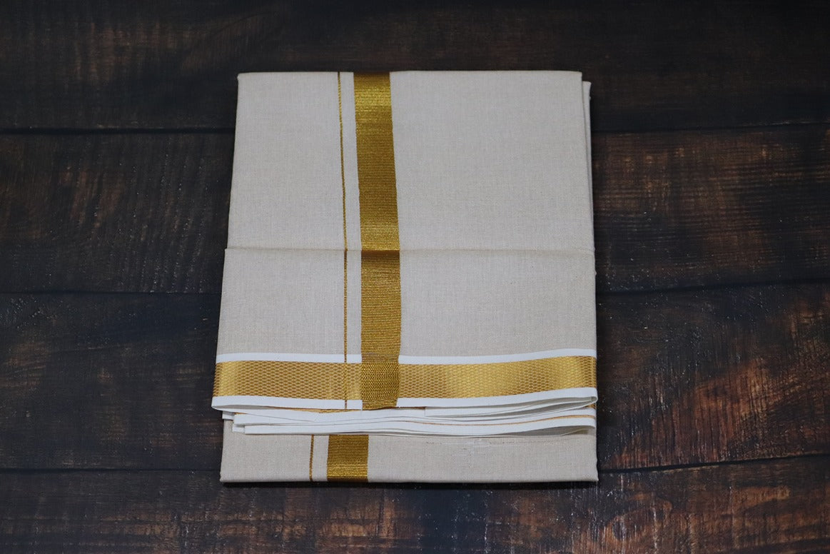 Anandham Tissue with Gold Jari Dhoti - 2mtr