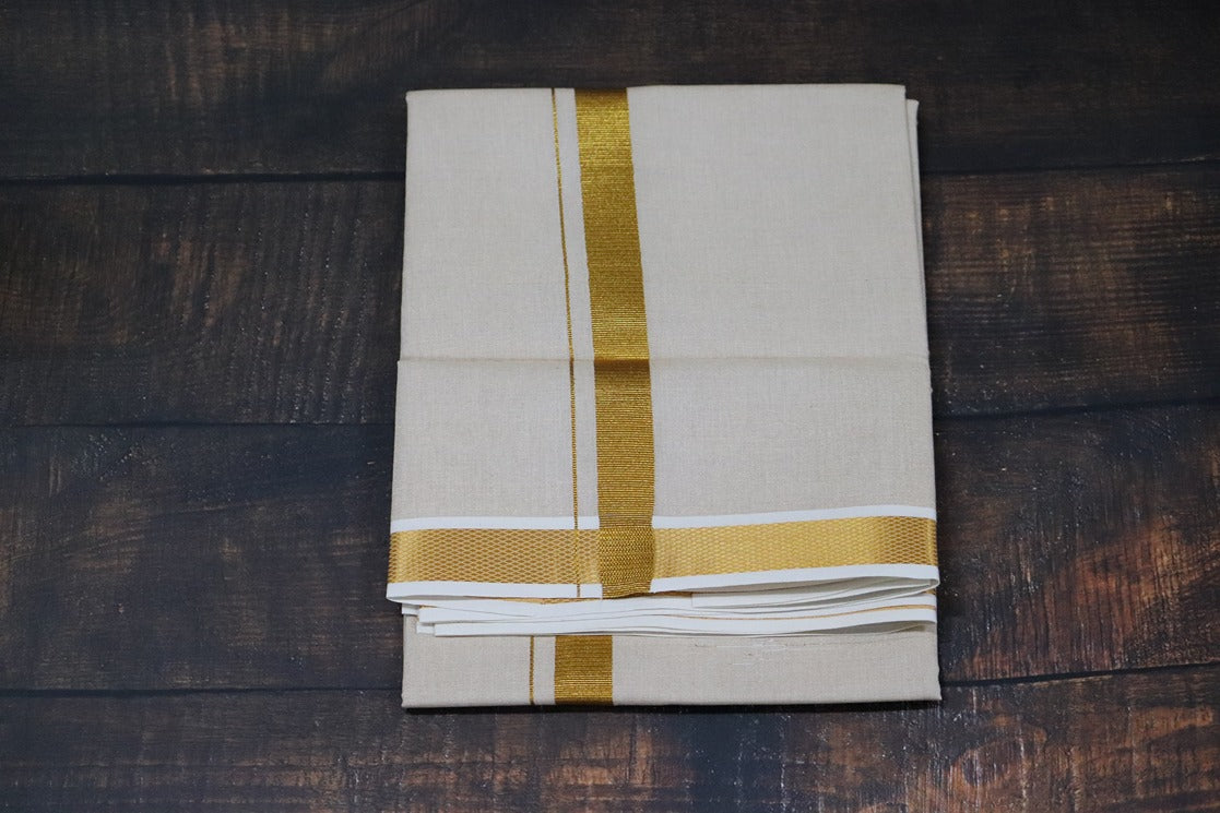 Anandham Tissue with Gold Jari Dhoti - 2mtr