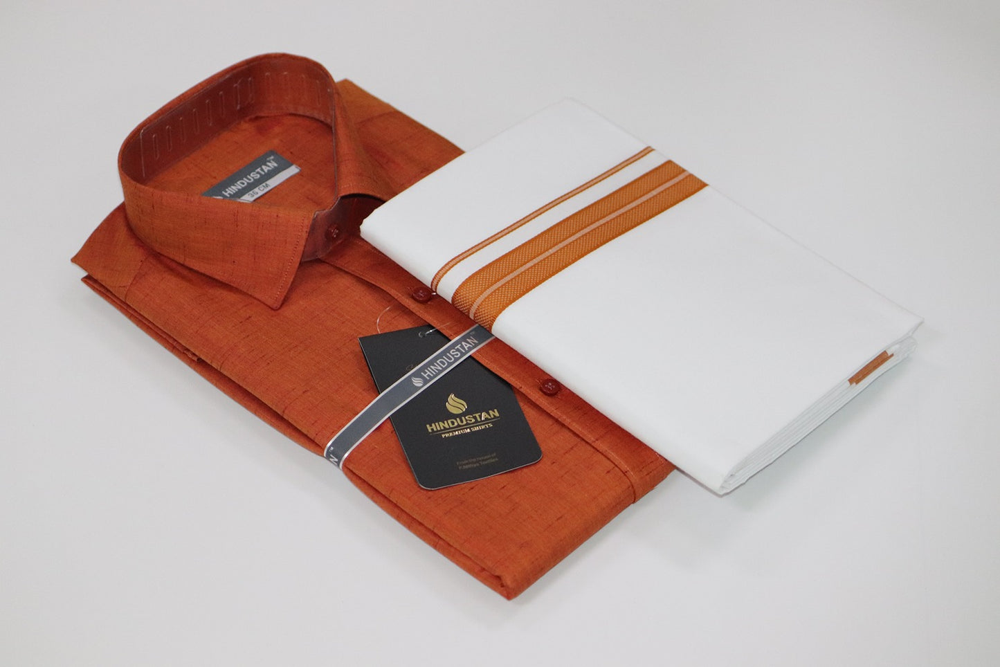 Matching Shirt & Dhoti Combo Set (Space Copper - C7)