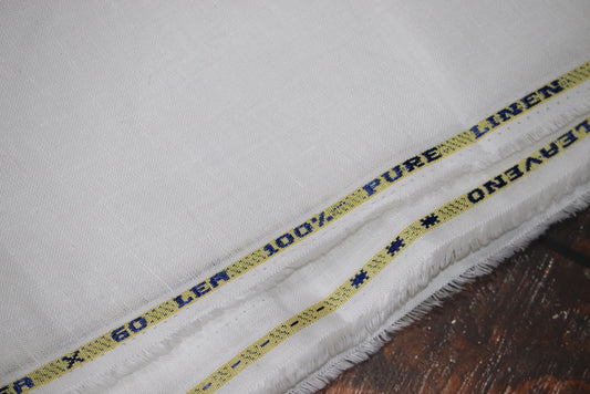 Richard Premium White Pure Linen Shirt Fabrics - 1.60mtr