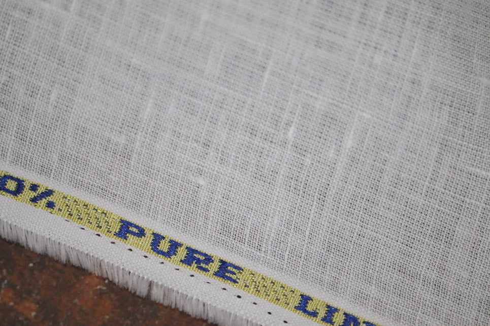 Richard Premium White Pure Linen Shirt Fabrics - 1.60mtr