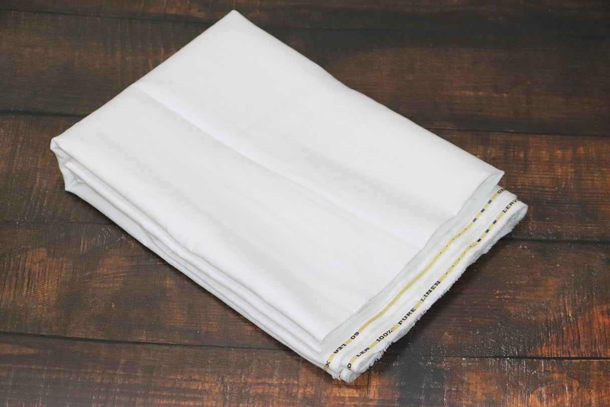 Richard Premium White Pure Linen Shirt Fabrics - 1.60mtr