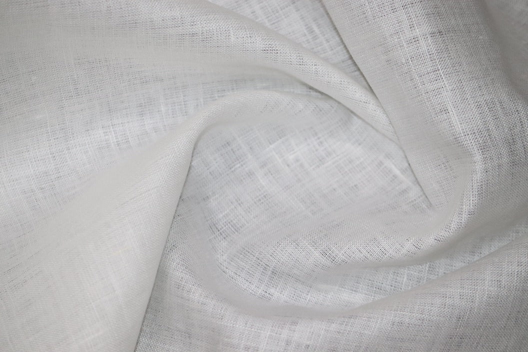 Luxury Europhian White Pure Linen Fabrics - 1.60mtr