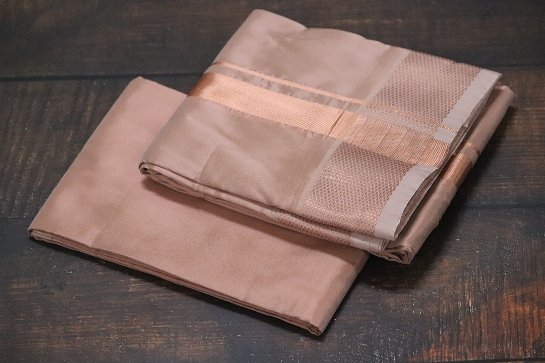 Artsilk  100k Copper Combo Set(Shirt Fabric+Dhoti)