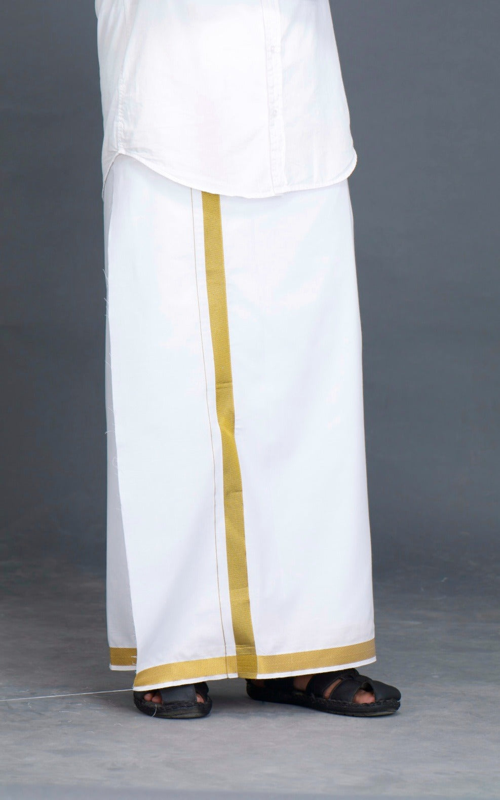 Jari White 50k Dhoti - 2mtr