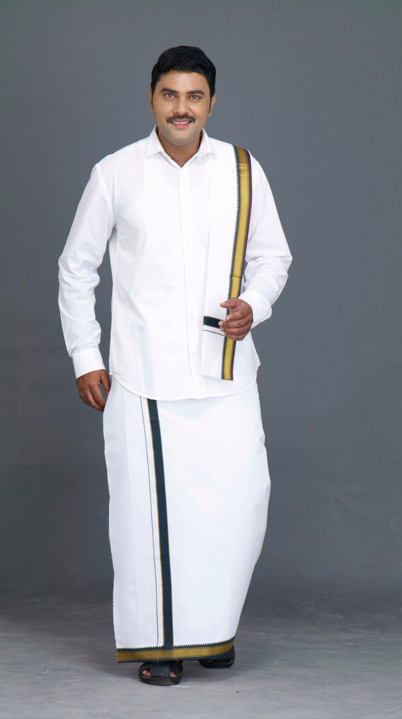 Arunachalam White Dhoti - (3.90mtr = Double)