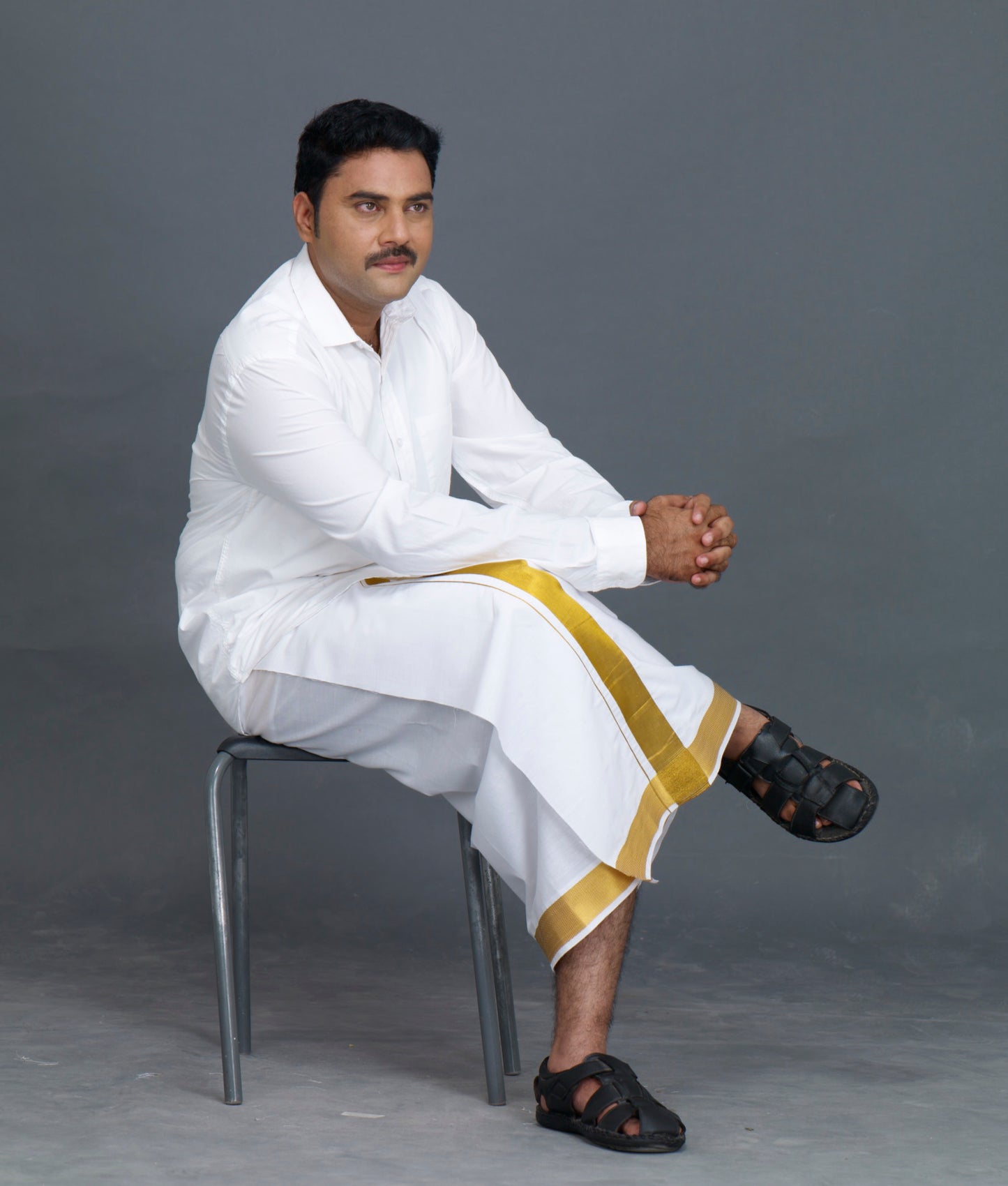 Jari White 100k Dhoti - 2mtr