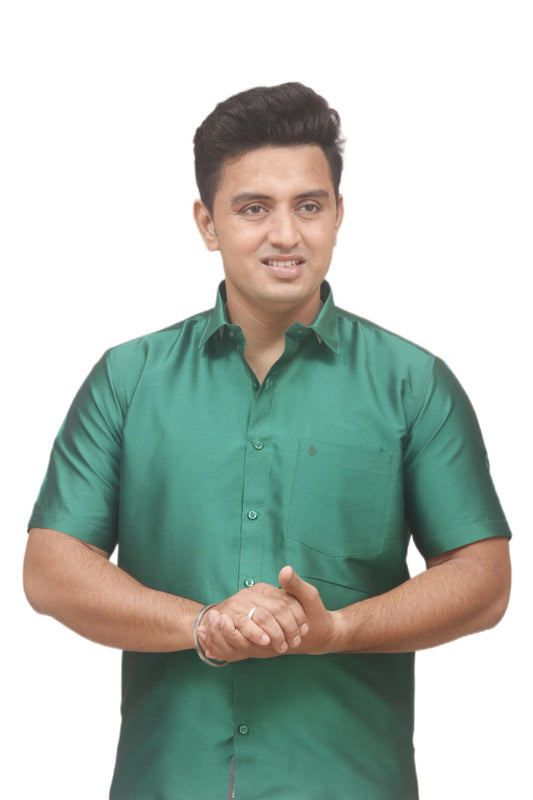 Silky Colour Shirt - Forest Green